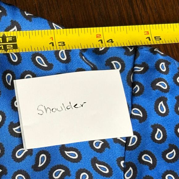 Maje NWT Ilona Blue Satin Paisley Print Romper 34 EU 2 US - Picture 6 of 10